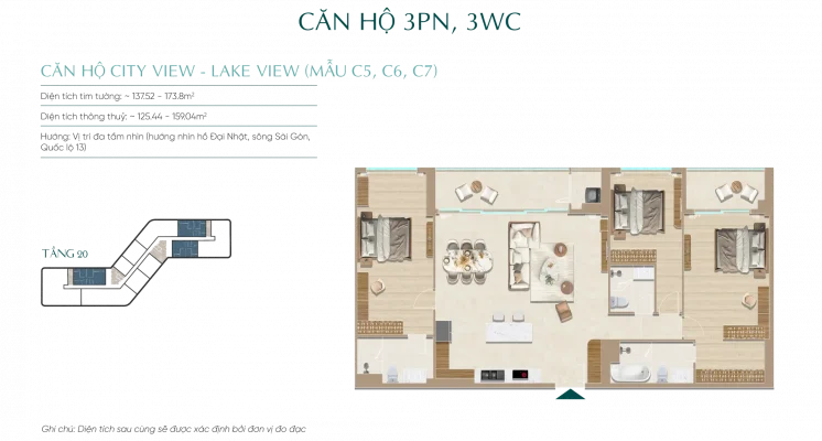 Mặt bằng căn hộ Diamond Sky