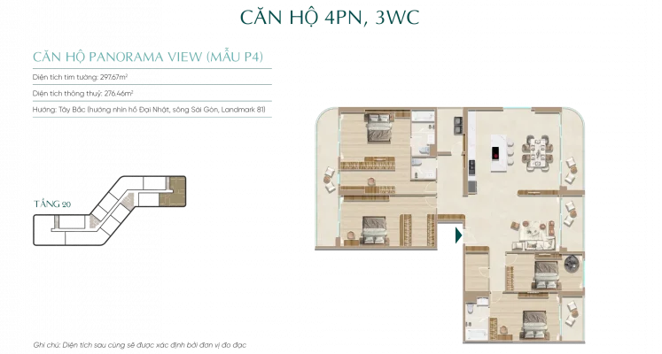 Mặt bằng căn hộ Diamond Sky