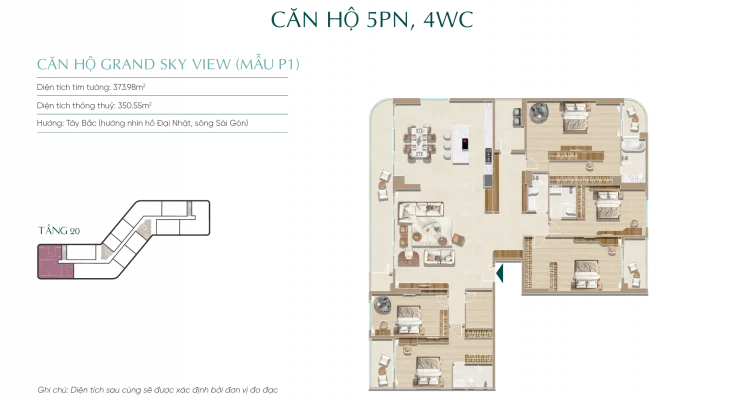 Mặt bằng căn hộ Diamond Sky