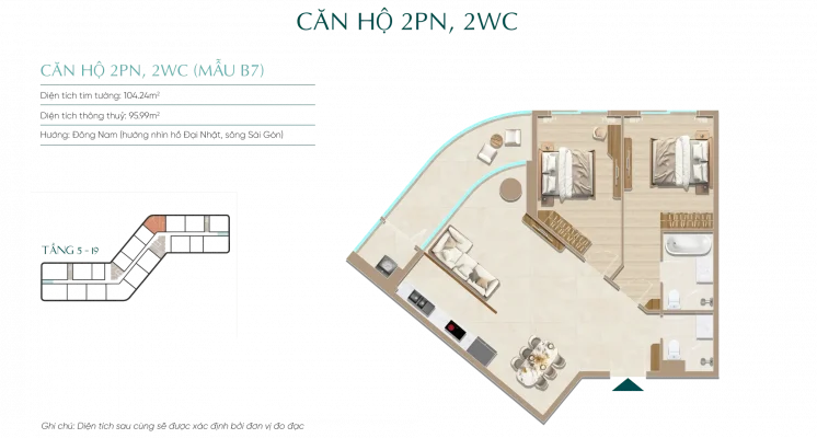 Mặt bằng căn hộ Diamond Sky