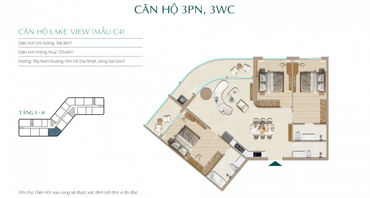 Mặt bằng căn hộ Diamond Sky