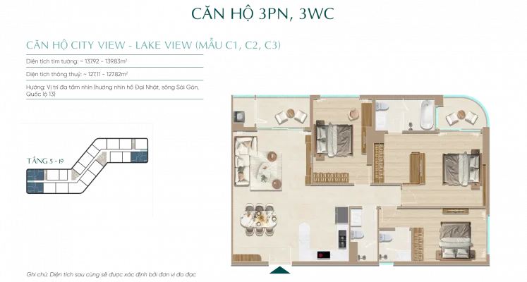 Mặt bằng căn hộ Diamond Sky