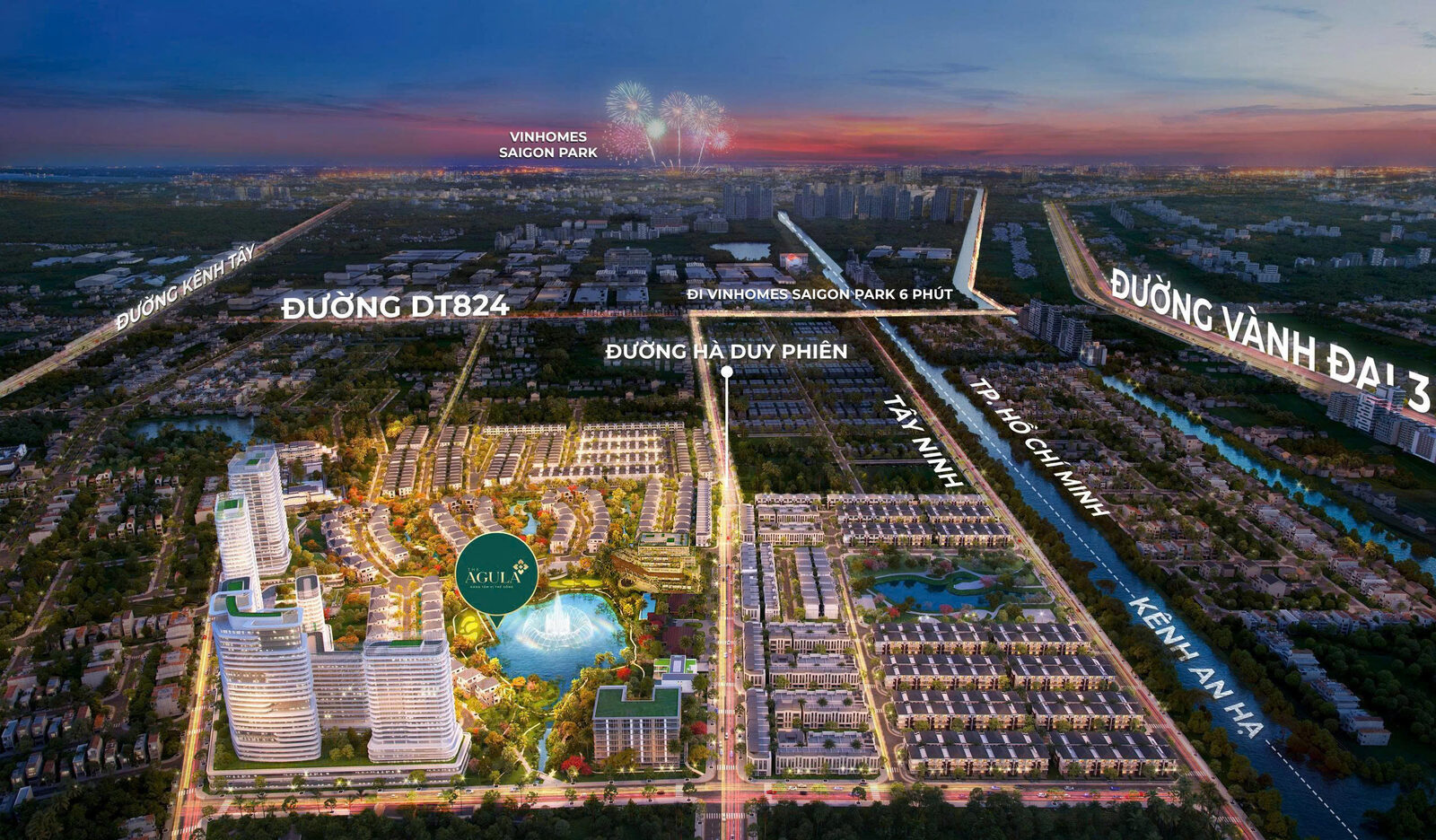 Phối cảnh ban đêm The Agula Phúc An City