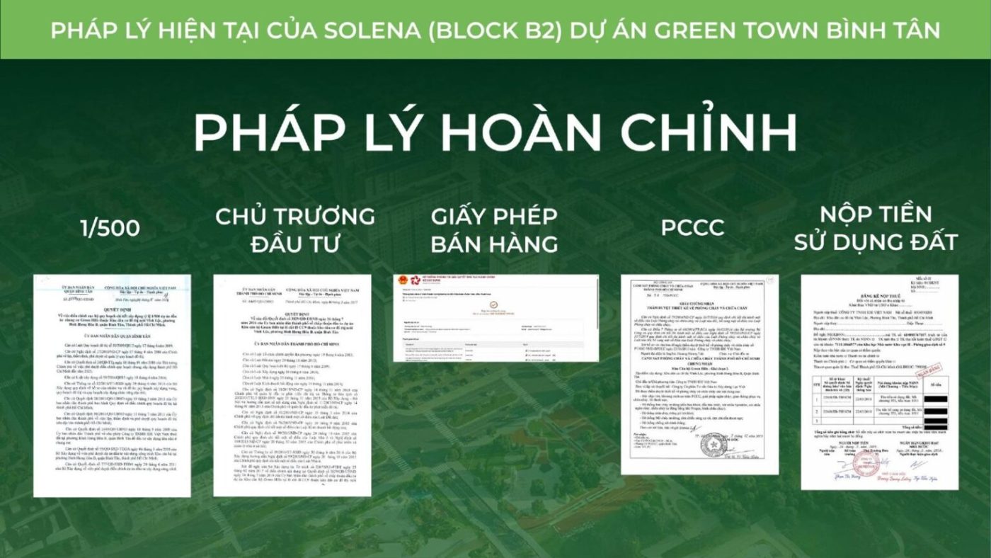 pháp lý dự án green town bình tân